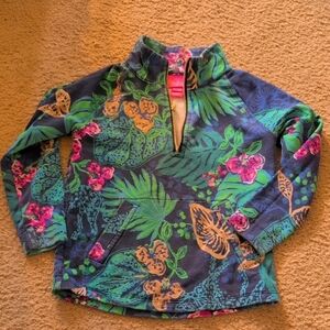 LILLY PULITZER LITTLE SKIPPER POPOVER, LOW RIDE NAVY, LIFE OF THE PARTY, XS
